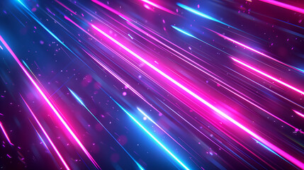 A colorful, neon-lit background with a purple and blue gradient. The background is filled with a lot of small, colorful dots that create a sense of movement and energy. Scene is vibrant and dynamic