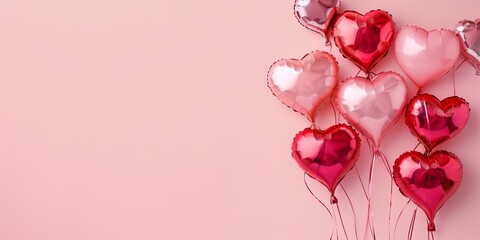 Soaring Hearts: Pink and Red Balloon Romance