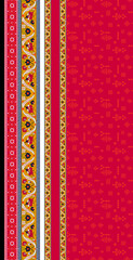 Textile Design and Digital Motif and Borders