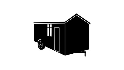 house on wheels, black isolated silhouette