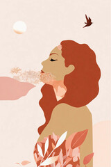 girl with a flower