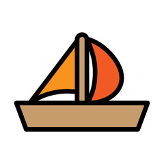 Boat Line Filled Icon Design