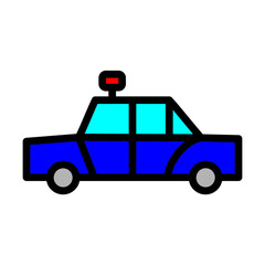Police car Line Filled Icon Design