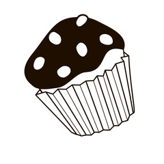 cupcake with black chocolate cream