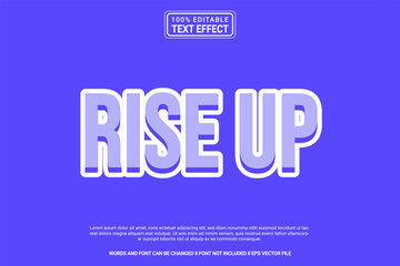 Editable text effect Rise up 3d template style modern premium vector