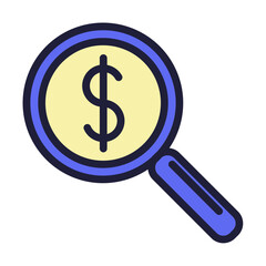Financial Analysis Line Filled Icon Design