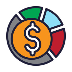 Budgeting Line Filled Icon Design