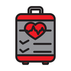 Travel Health Tips Line Filled Icon Design