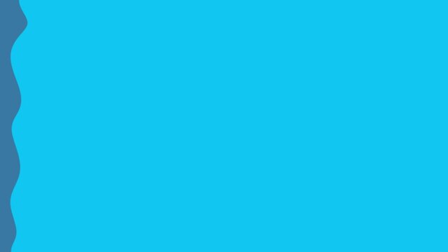 Blue white fluid wave motion graphic transition on dark blue background.