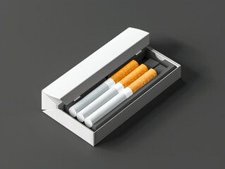A white box with cigarettes in it. - obrazy, fototapety, plakaty