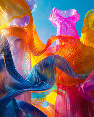 A colorful sculpture made of plastic. - obrazy, fototapety, plakaty