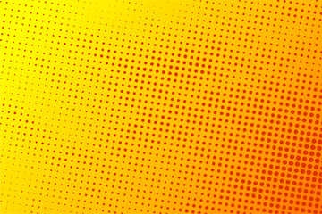 Dotted halftone pattern on gradient yellow orange background. Abstract retro pop art texture for presentation, wallpaper, flyer, banner, poster, banner, brochure and more.