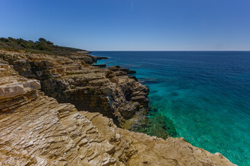 Istria Kamenjak Peninsula beautiful beaches high cliffs for jumping into the water wild nature