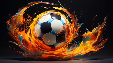 A football spinning, with a sense of energy