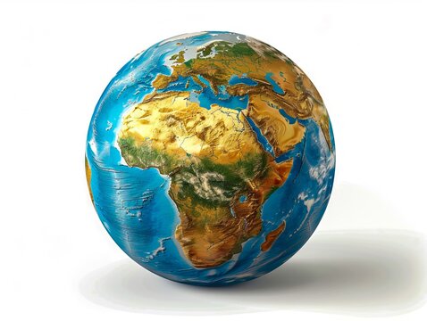 A globe with the continents of africa and europe.