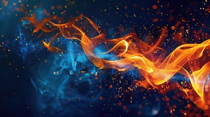 Dynamic abstract art with elements of fire and flames, background image
