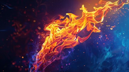 Dynamic abstract art with elements of fire and flames, background image
