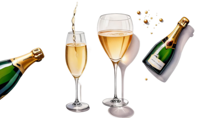 glass picture hand watercolor drawn illustration champagne alcoholic drink bottle champaign pattern glasses alcohol background fruit splash menu food design kitchen beverage art wine vine bar drawing