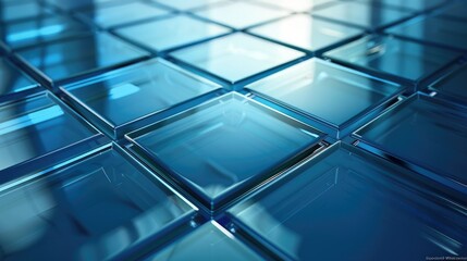 Glass geometric background, Blue Glass Tiles with Geometric Pattern
