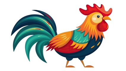 Fototapeta premium rooster isolated on white background