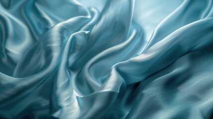 Fototapeta premium Blue silk fabric texture, background image 