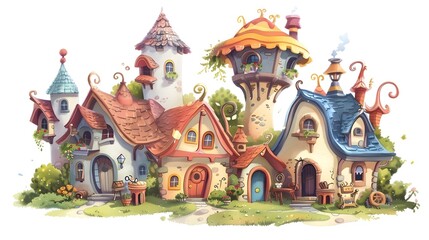 Enchanting Storybook Village with Whimsical Cottages and Magical Landscapes