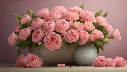 bouquet of pink roses