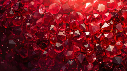 Red ruby gemstone, luxury jewel, shiny crystal background