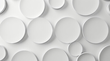 A wall of white circles with a black background.