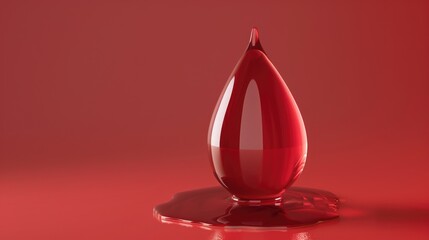 Obraz premium 3D rendering of the Blood Drop symbol Blood Transfusion and World Blood Donor Day to highlight the significance of Blood Donation and Saving Lives