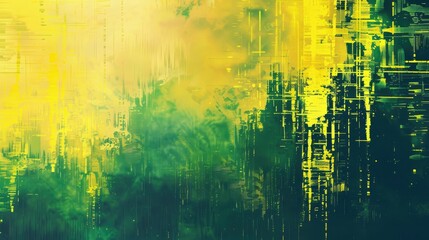 Abstract glitch yellow green background