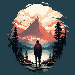 Wondrous image of spaceman travel through stargate with scifi landscape