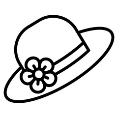 Sun Hat  Icon Element For Design