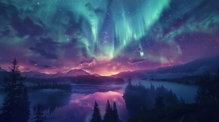 Craft a poem celebrating the ethereal allure of the Aurora borealis as observed in the picturesque landscapes of Oregon, portrayed in mesmerizing 8K imagery