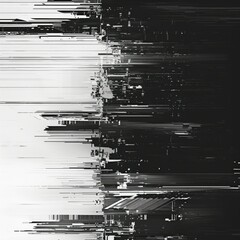 Abstract black and white glitch background 