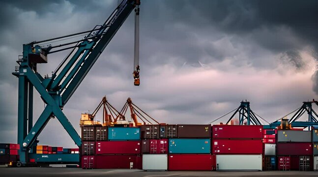 Container im Hafen von Antwerpen, Belgien