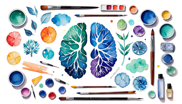 hand symbol connection illustration disorder alth mental mind watercolor painting bipolar design drawing health sorrowful healing depression psychology personality abstract art aura body brain chakra