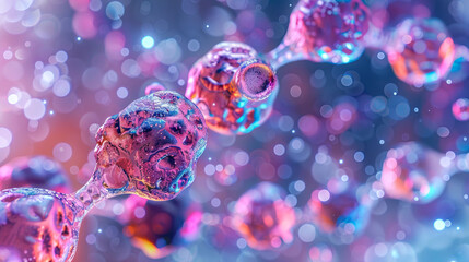 A close up of a cell with bubbles.