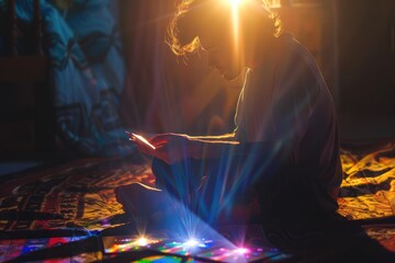 astrologer, fortune teller using tarot cards, mysticism, astrology, predictions