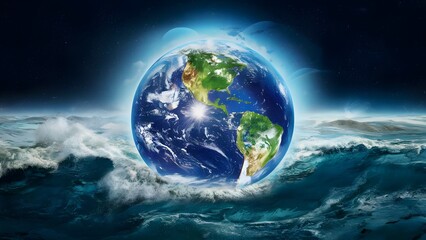 Earth coughing in smog-filled air