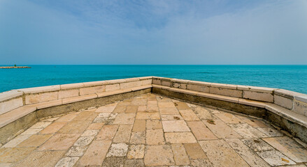 Fototapeta premium pier in the sea, Trani, Apulia, Italy, Europe, 27.3.2024