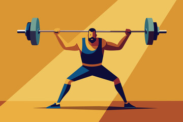 An athlete squats with a weighted barbell at the gym