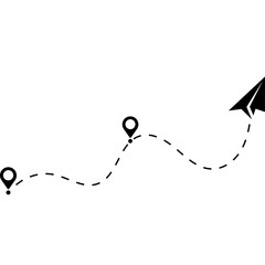Paper Plane Dotted Line