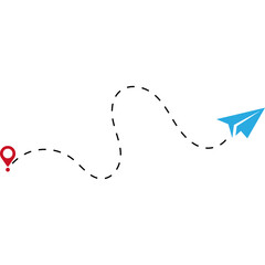 Paper Plane Dotted Line