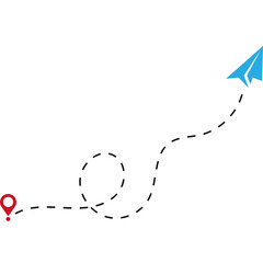 Paper Plane Dotted Line