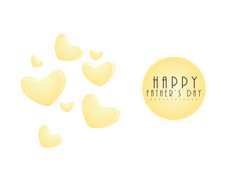 Happy Father's Day Greeting Card Decorate with Heart Shapes.