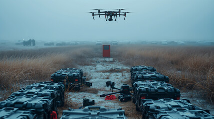 Drones and combat: Soldiers use drones in combat, technology, drones.	