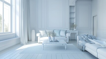 Modern White Bedroom with Clean Aesthetic, Ideal for Minimalist Design and Lifestyle Magazines