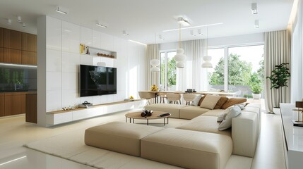 Chic White Living Room with Subtle Textures and Luxurious Feel for Elegant Interior Designs