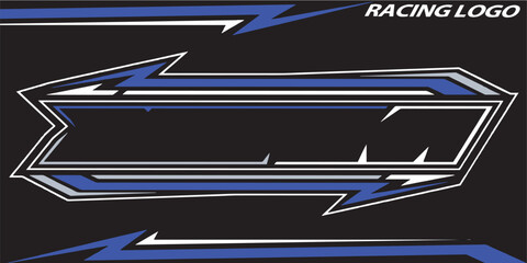 Fototapeta premium Outline and painted racing logo. Isolated in black background, for t-shirt design, print and for business purposes.